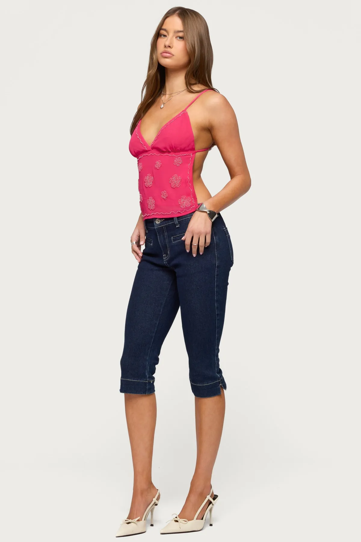 Kazi Backless Floral Bead Top sold by Edikted product image thumbnail 2