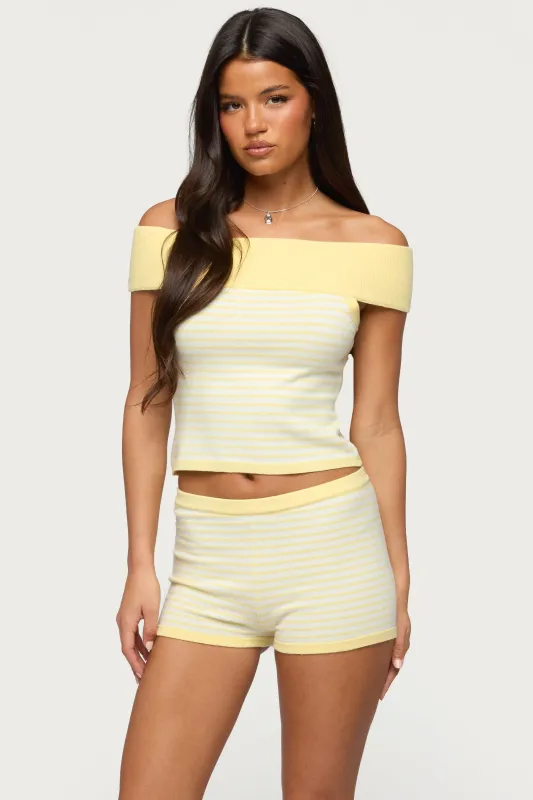 Camil Striped Knit Top made by Edikted