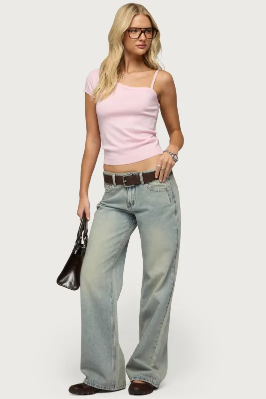 Holly Low Rise Straight Leg Jeans sold by Edikted