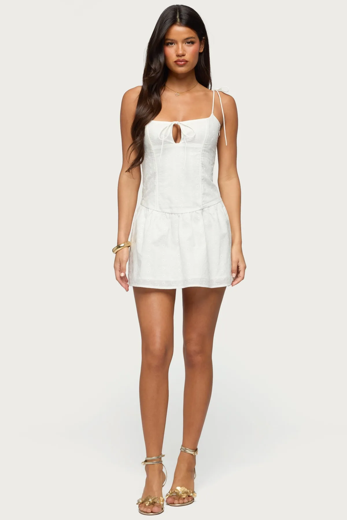 Kaira Eyelet Boned Mini Dress sold by Edikted product image thumbnail 2