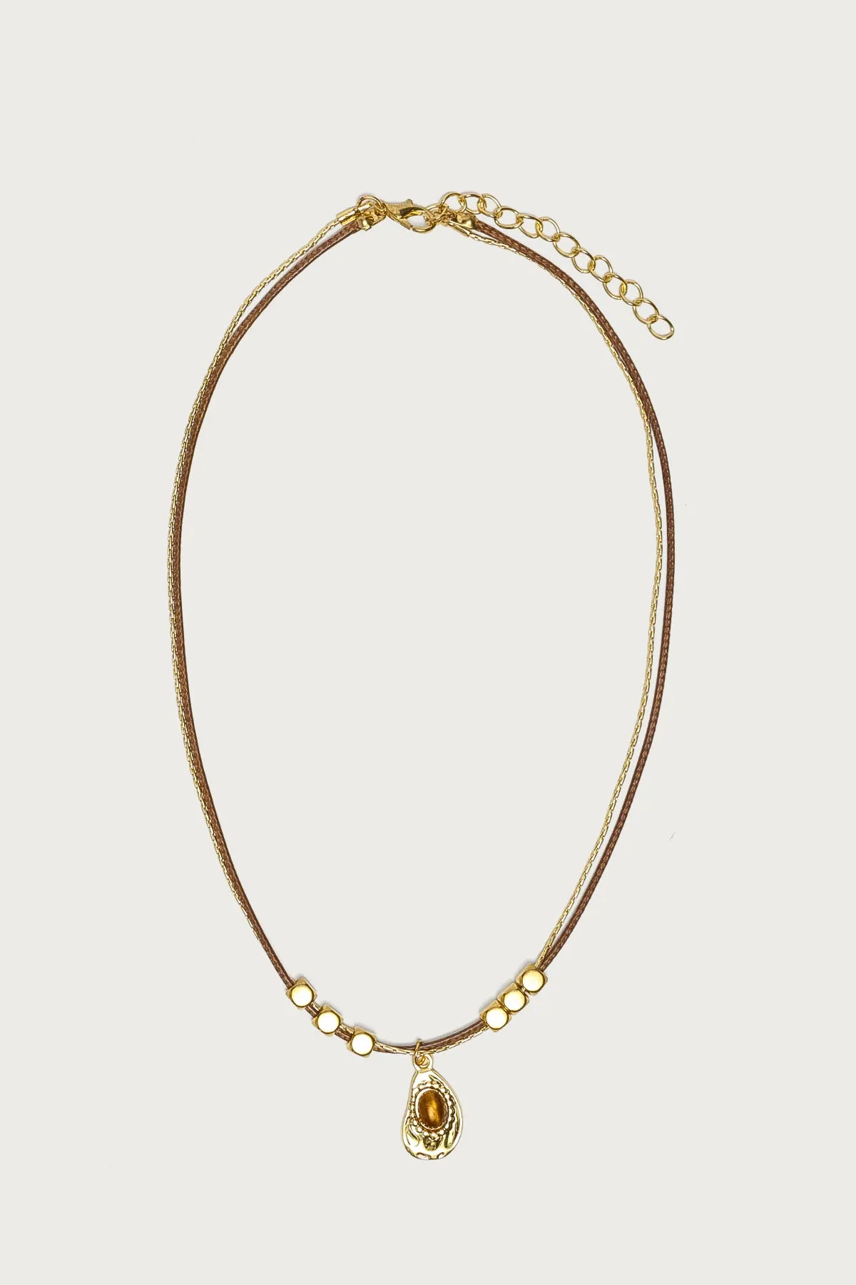 Oval Stone Pendant Cord Necklace sold by Edikted product image thumbnail 2