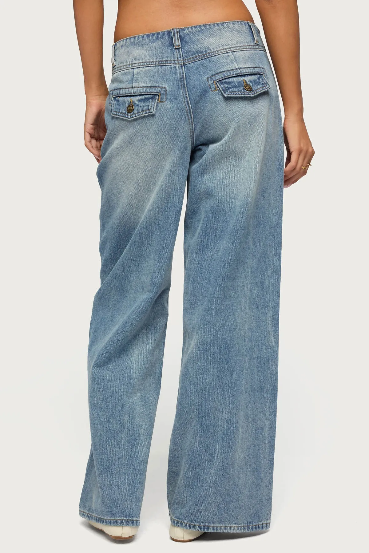Meredith Low Rise Wide Leg Jeans sold by Edikted product image thumbnail 4