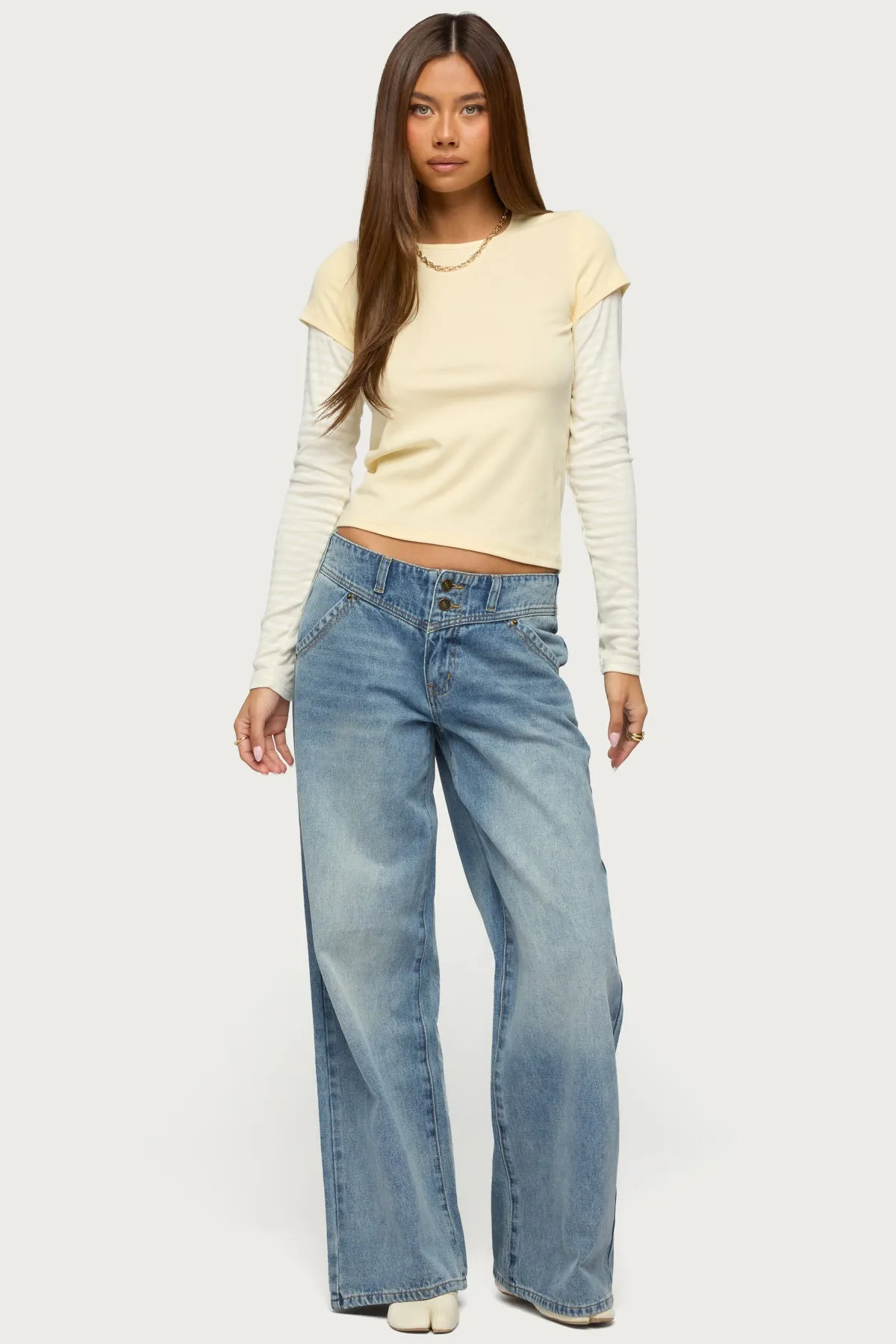 Meredith Low Rise Wide Leg Jeans sold by Edikted product image thumbnail 5