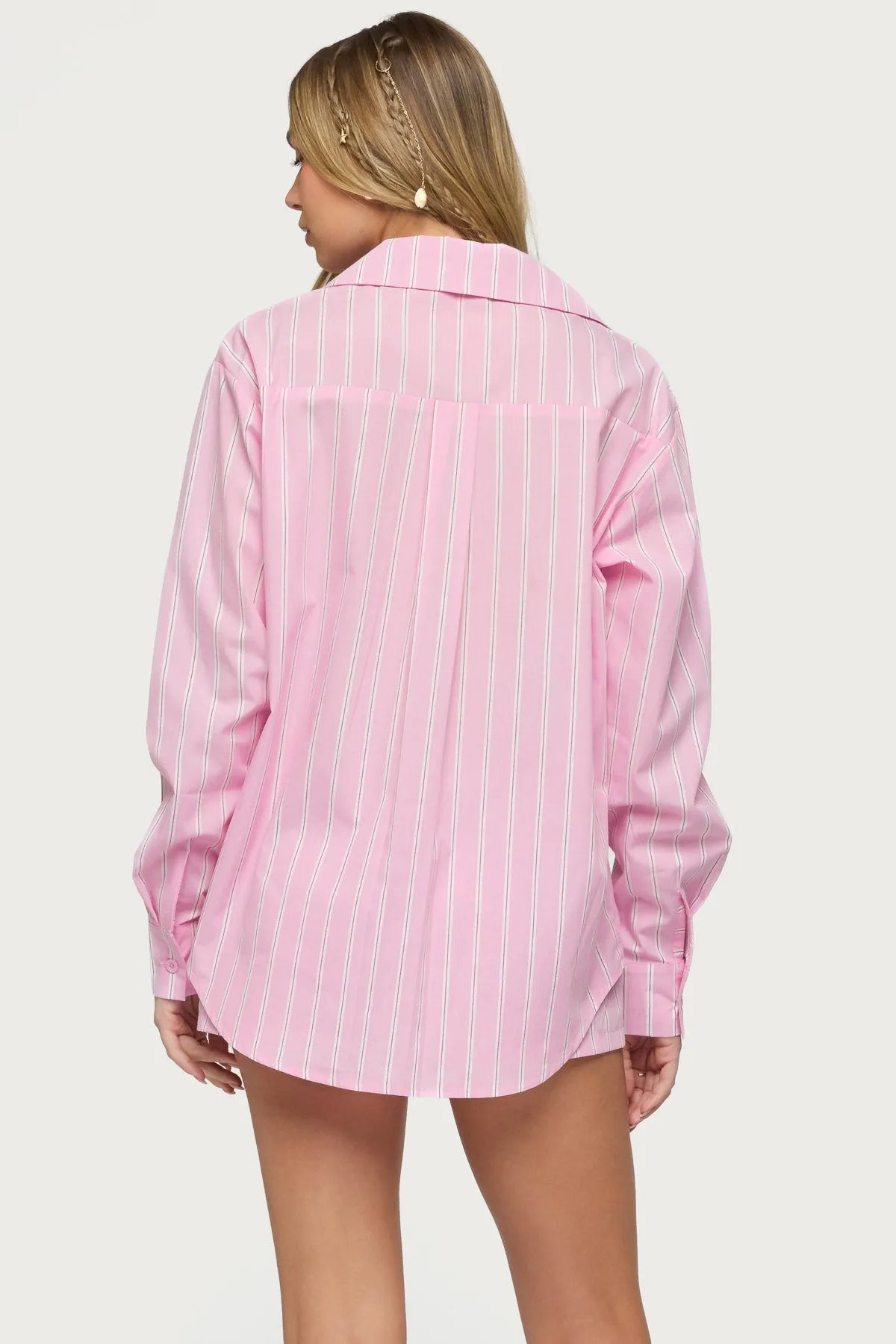 Carmella Striped Oversized Shirt sold by Edikted product image thumbnail 5