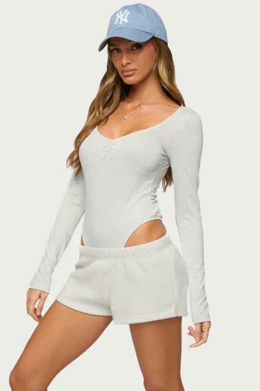 Jonah Long Sleeve V Neck Bodysuit made by Edikted
