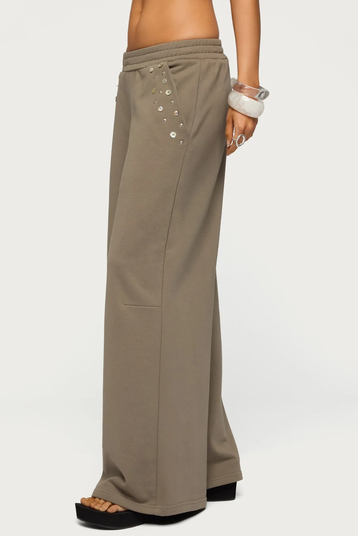 Zania Iridescent Button Sweatpants sold by Edikted product image thumbnail 3