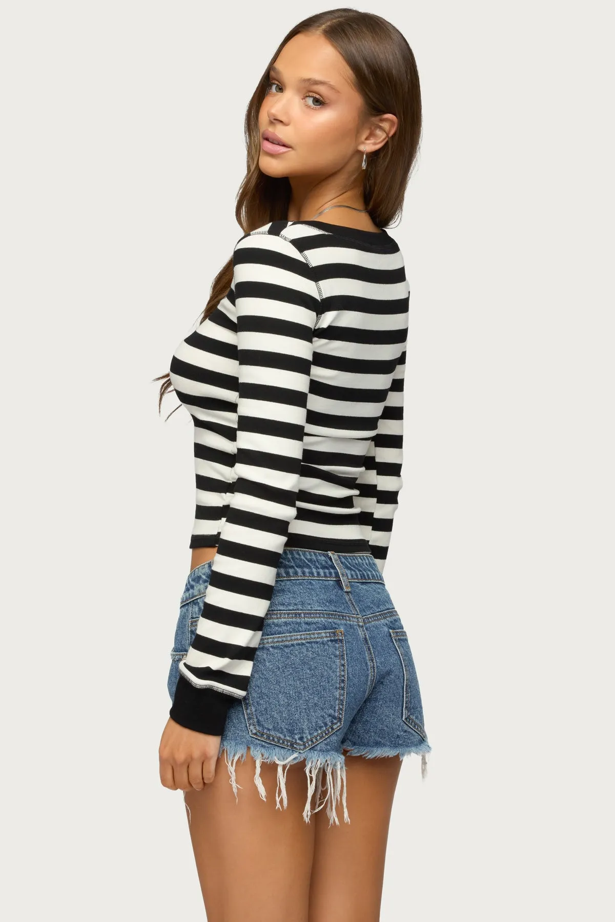 Rainey Striped Long Sleeve Top sold by Edikted product image thumbnail 5
