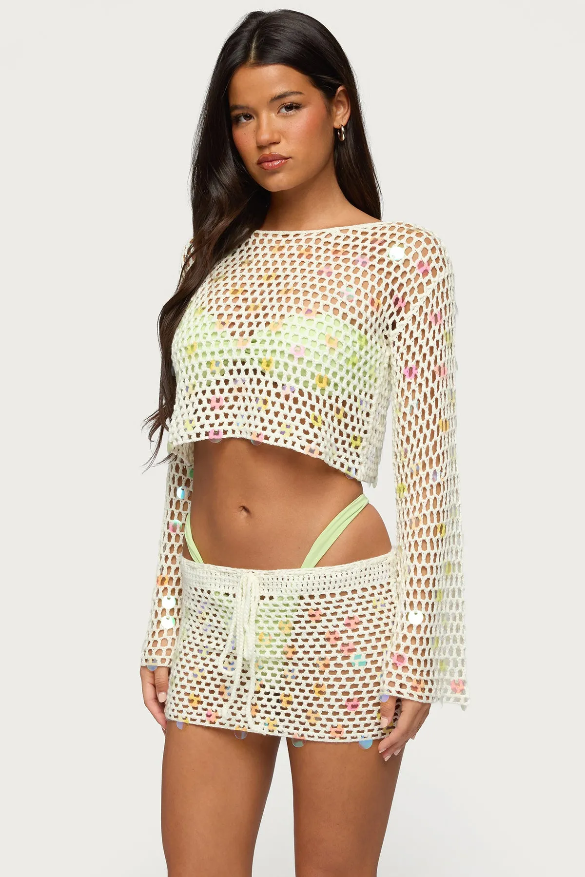 Kirah Sequin Crochet Top sold by Edikted product image thumbnail 3