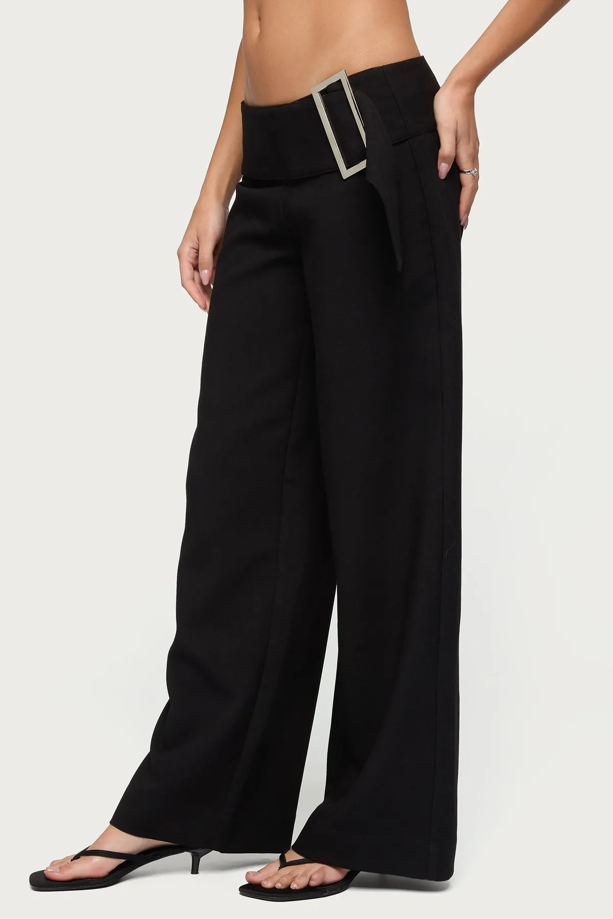 Cerise Buckle Low Rise Baggy Pants sold by Edikted product image thumbnail 3