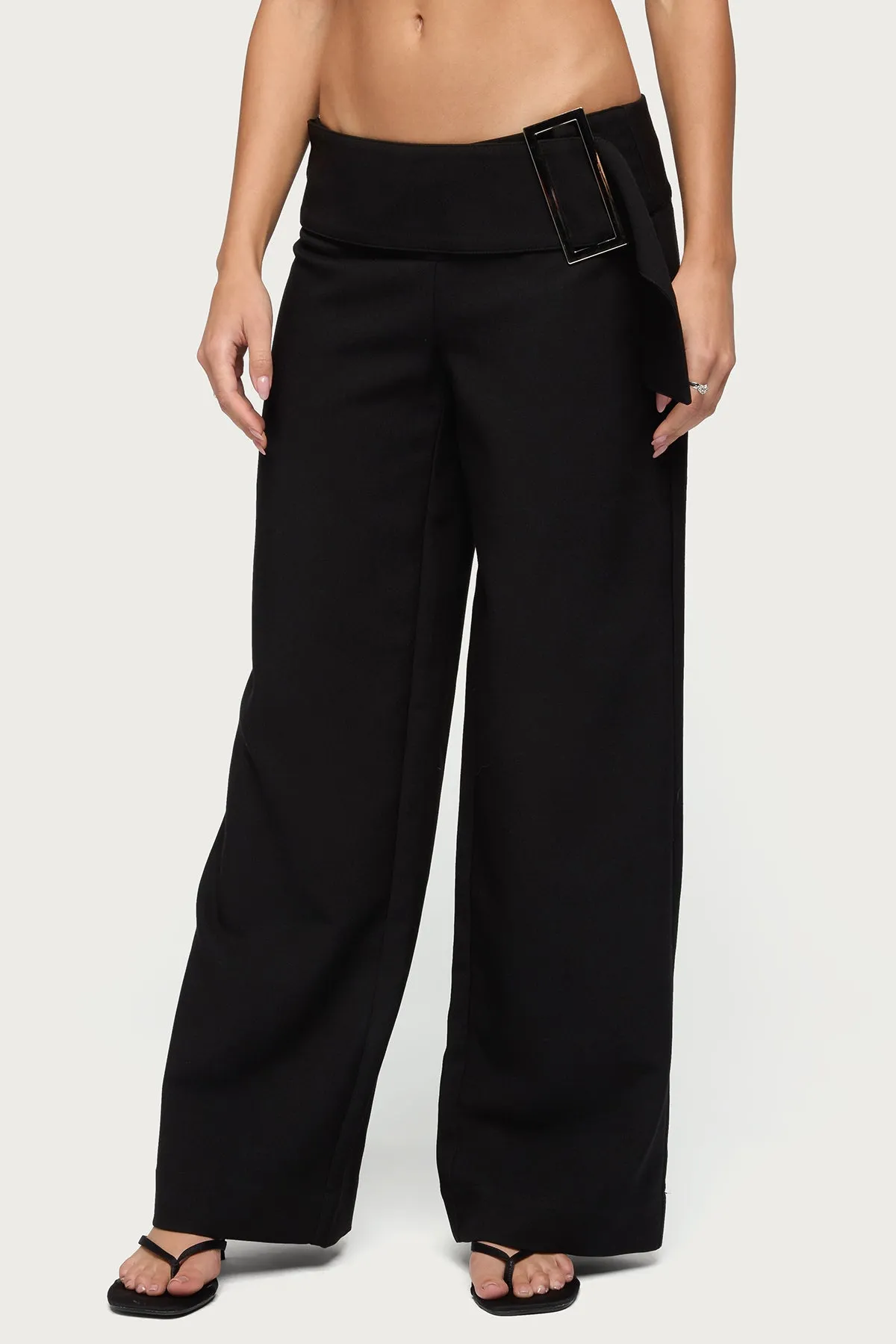 Cerise Buckle Low Rise Baggy Pants sold by Edikted product image thumbnail 2