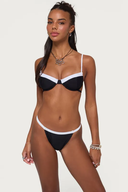 Atalia Contrast Cupped Bikini Top sold by Edikted