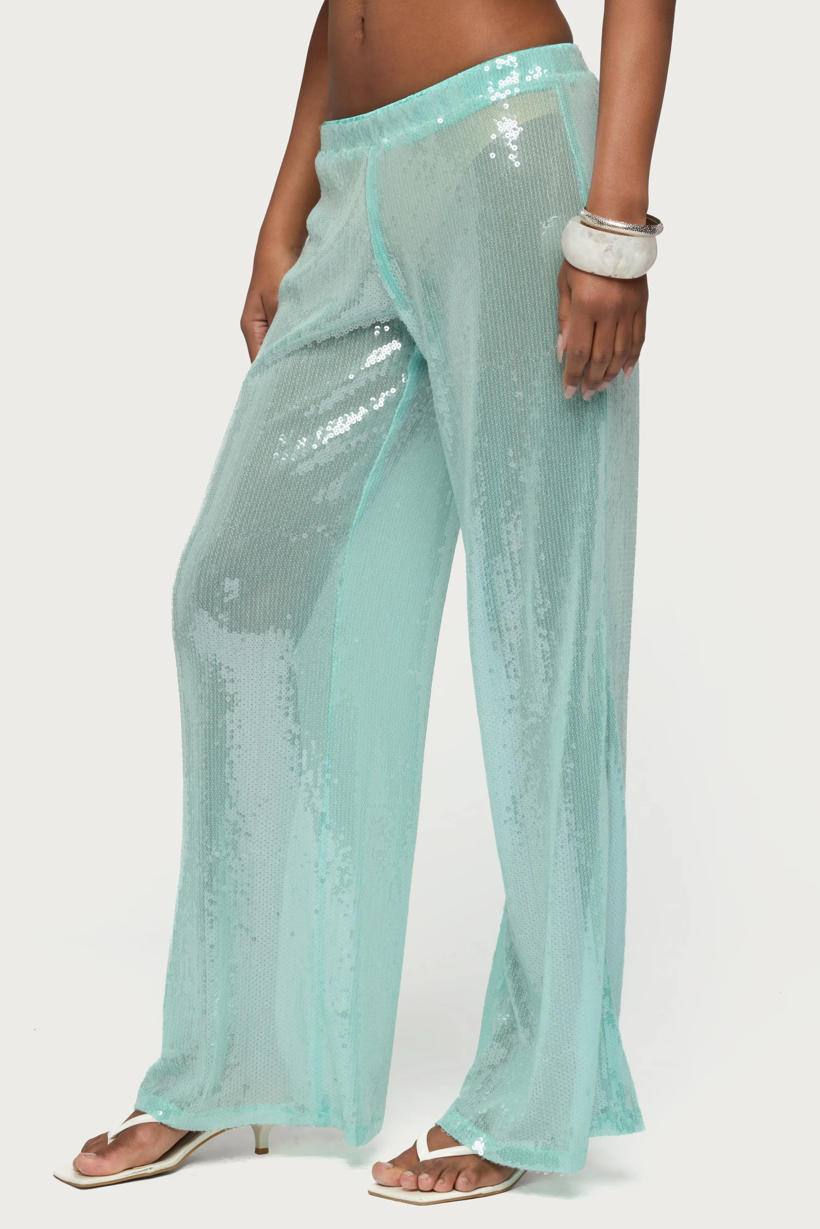 Avalee Sequin Wide Leg Pants sold by Edikted product image thumbnail 4