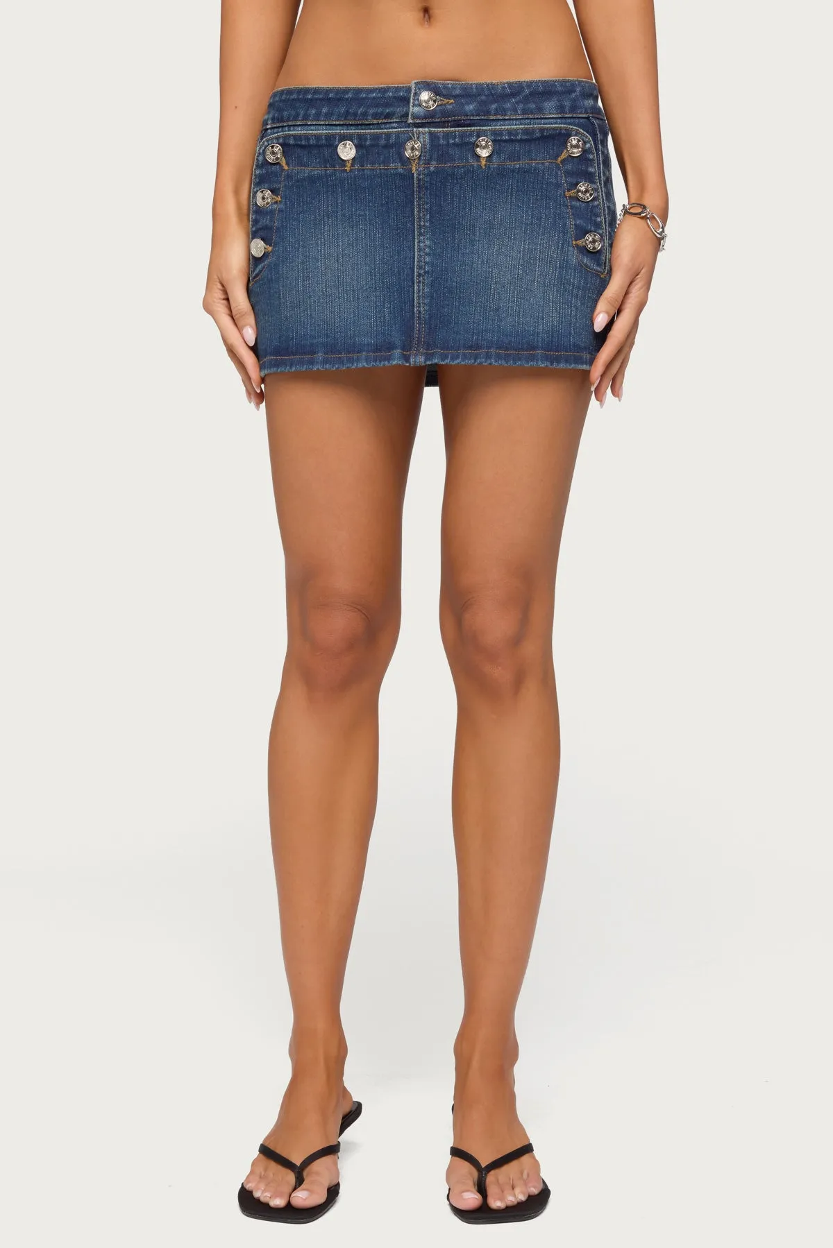 Fridie Buttoned Denim Mini Skort sold by Edikted product image thumbnail 2