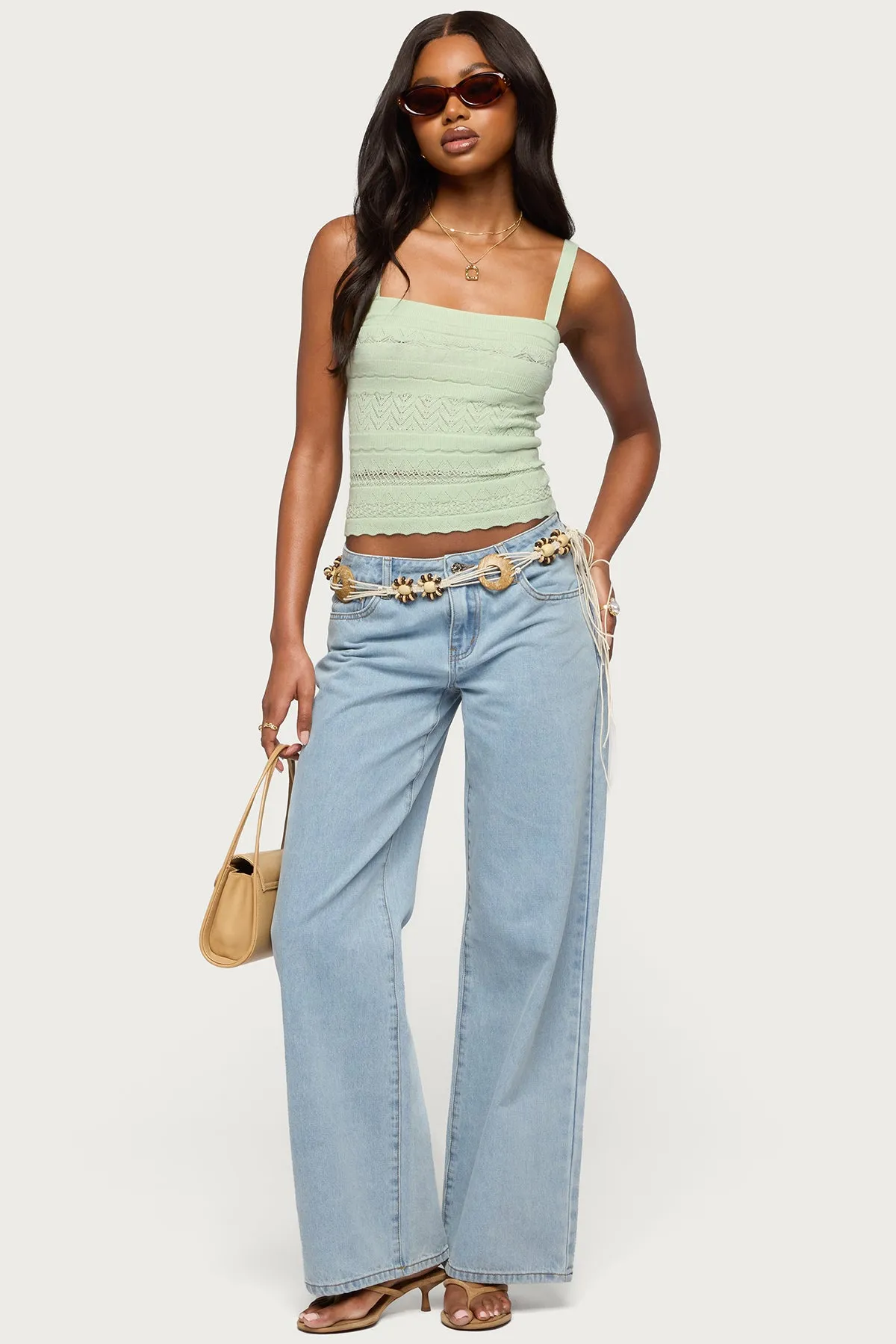 Naia Pointelle Knit Tank Top sold by Edikted product image thumbnail 2