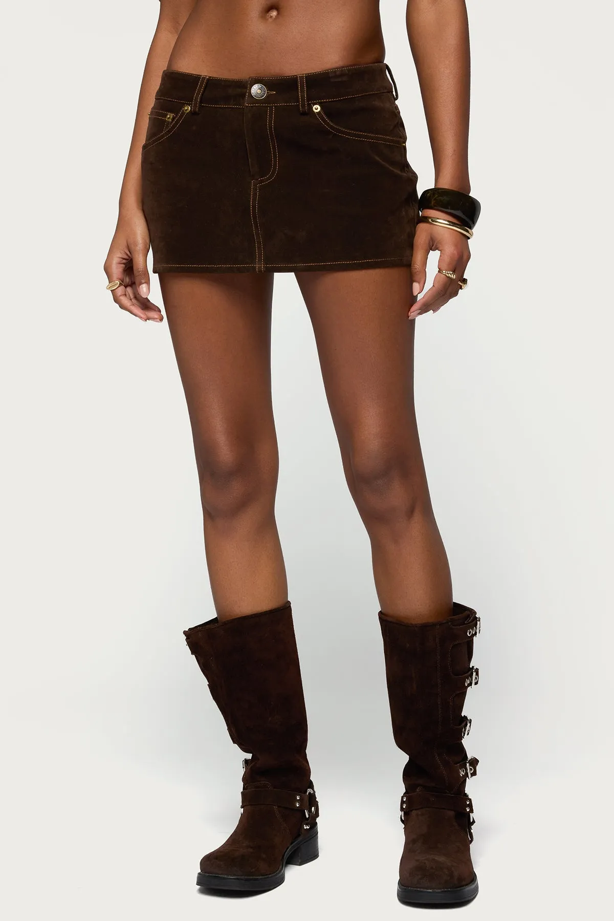 Gracen Faux Suede Mini Skort sold by Edikted product image thumbnail 2