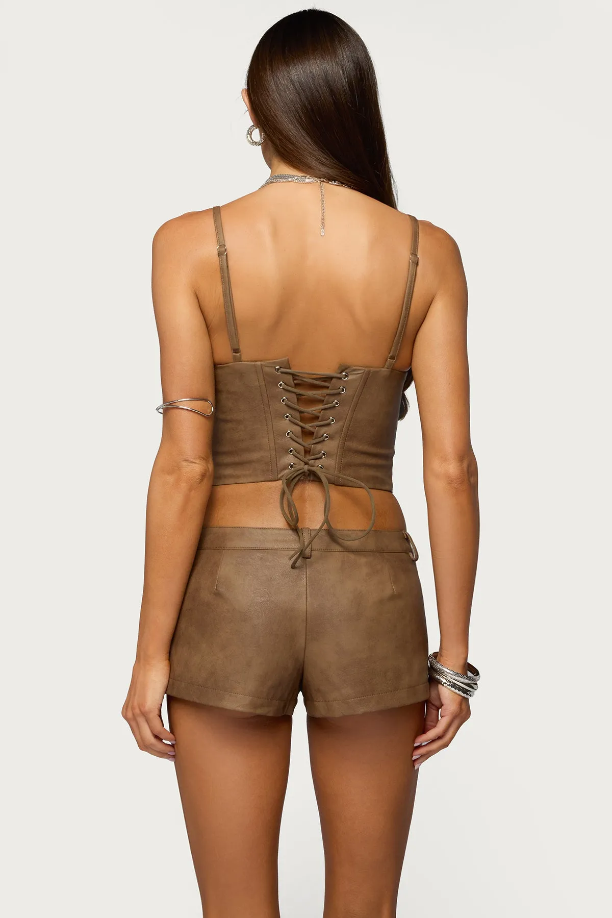 Idara Faux Leather Corset sold by Edikted product image thumbnail 5