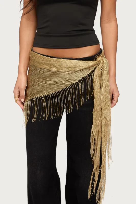 Fringed Waist Scarf made by Edikted