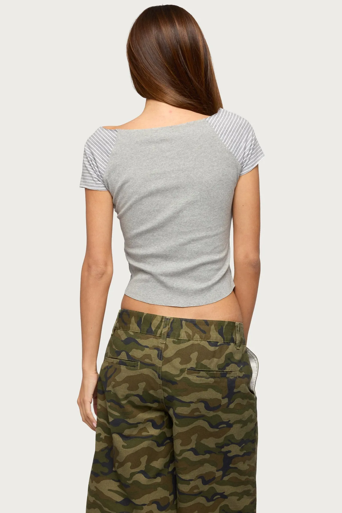 Marina Raglan Stripey T Shirt sold by Edikted product image thumbnail 5