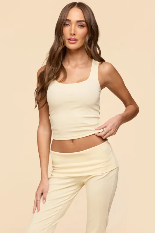 Linda Ribbed Scoop Neck Tank Top sold by Edikted