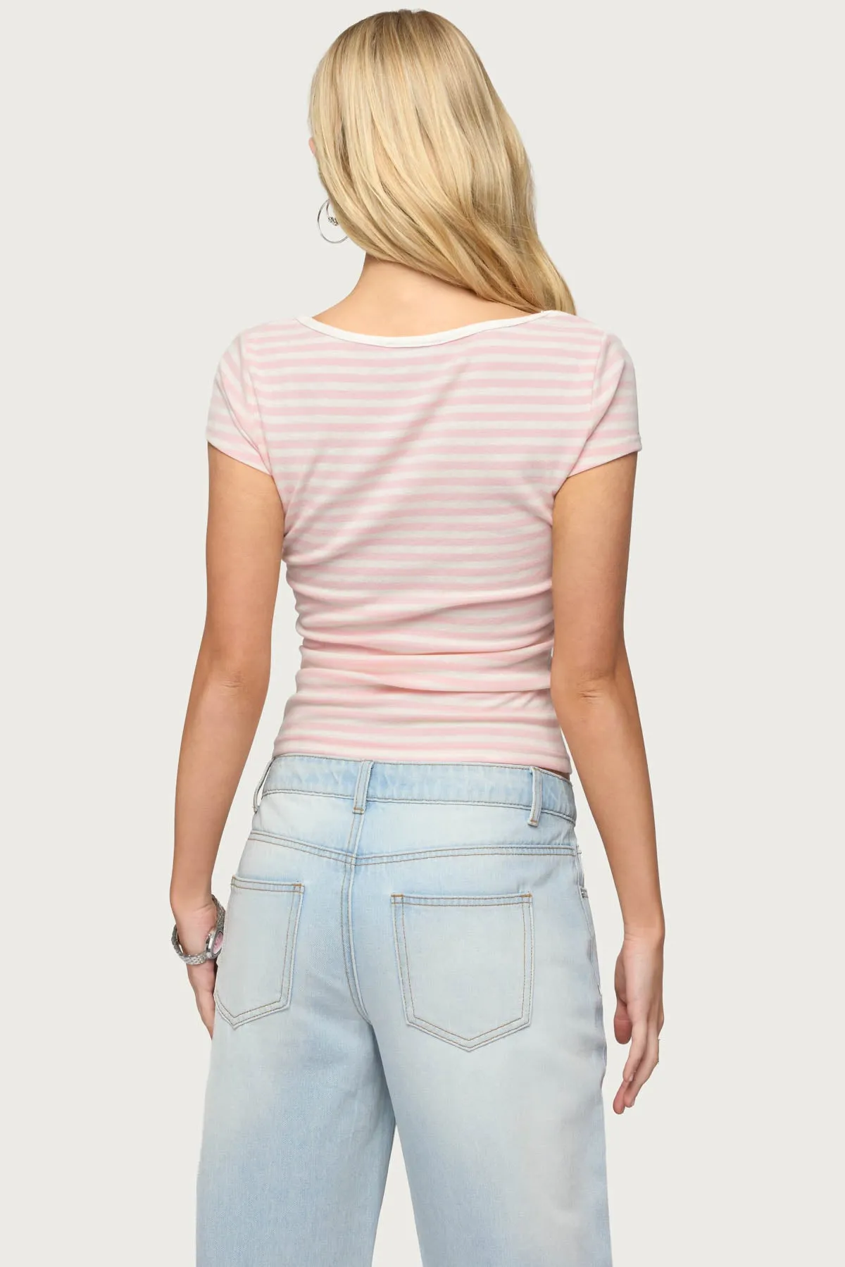 Layered Lacey Striped T Shirt sold by Edikted product image thumbnail 5