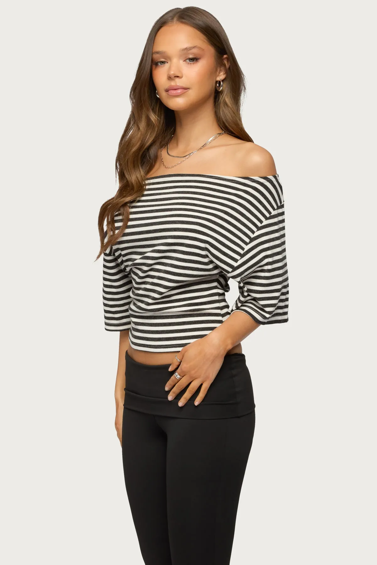 Jadan Striped Off Shoulder Top sold by Edikted product image thumbnail 3
