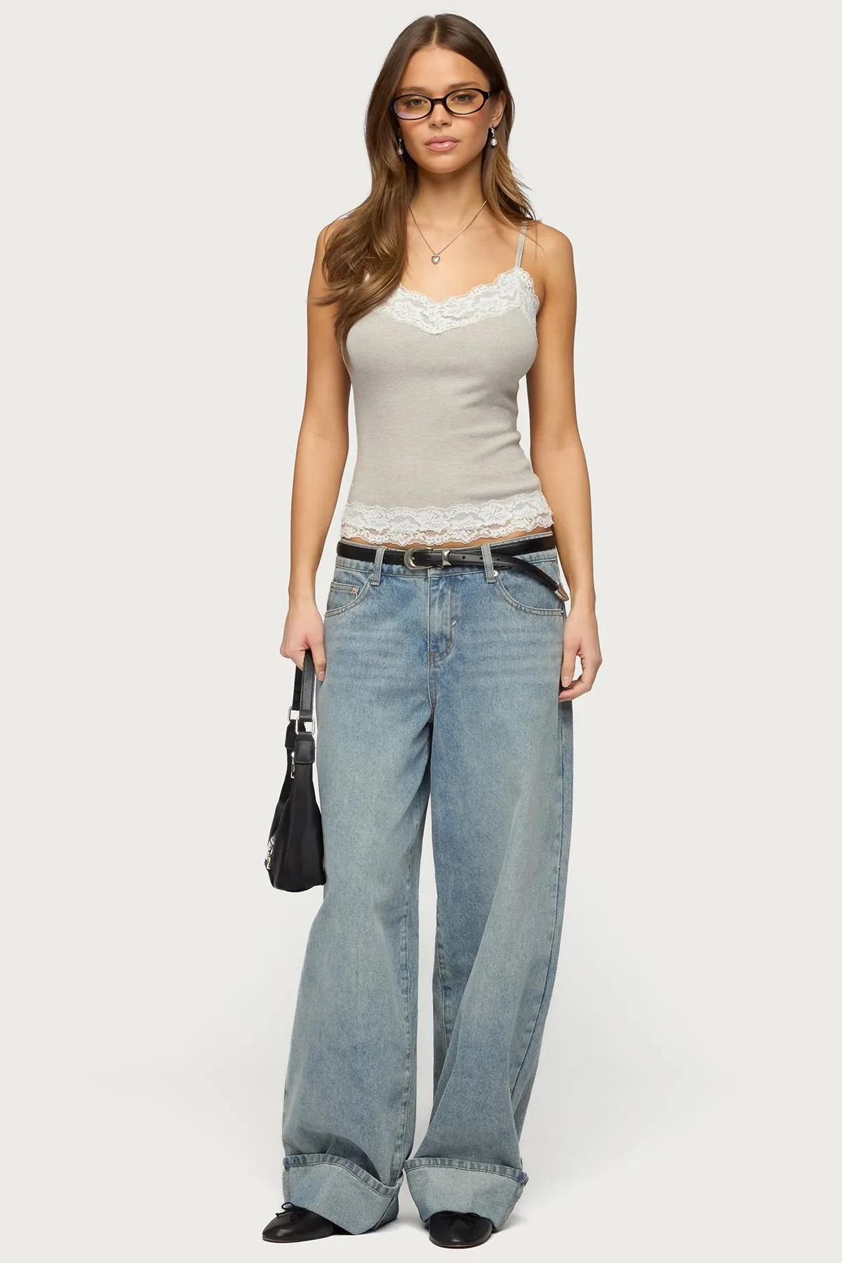 Vieve Contrast Lacey Tank Top sold by Edikted product image thumbnail 2