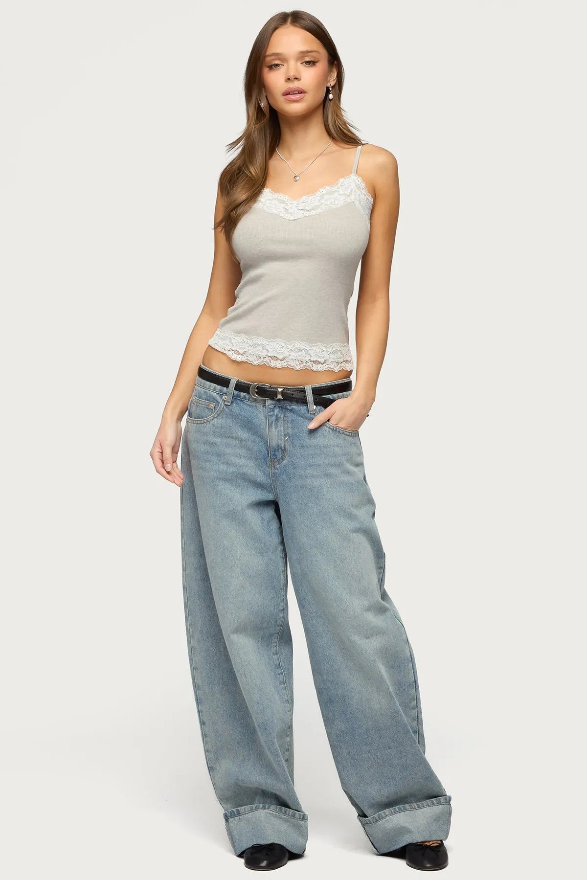 Vieve Contrast Lacey Tank Top sold by Edikted product image thumbnail 5