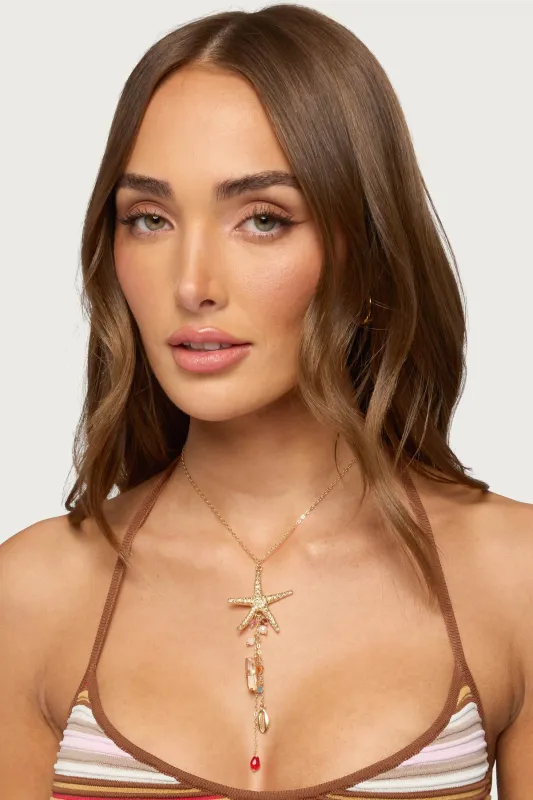 Sea Star Cascading Coastal Necklace made by Edikted