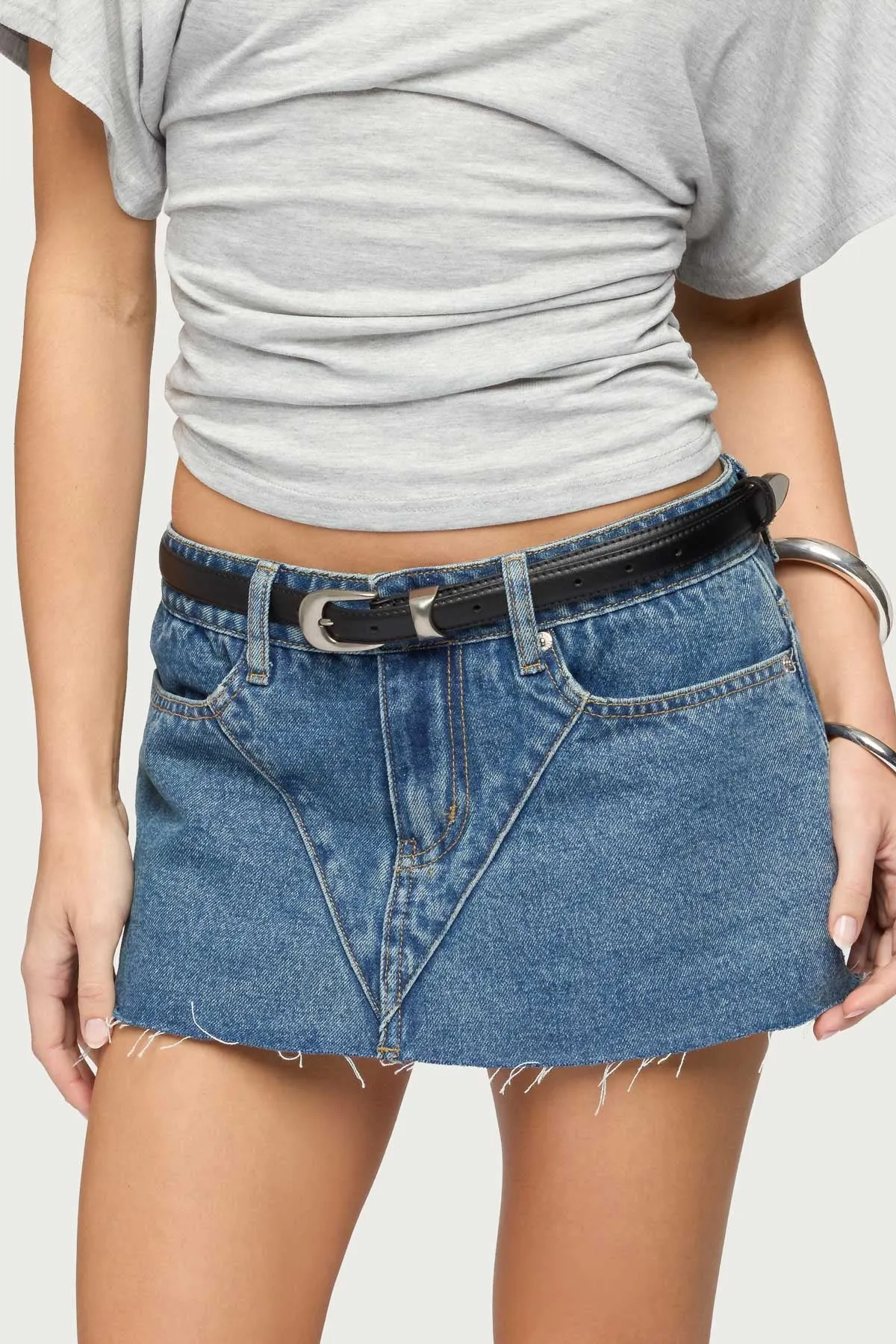 Downtown Faux Leather Belt sold by Edikted