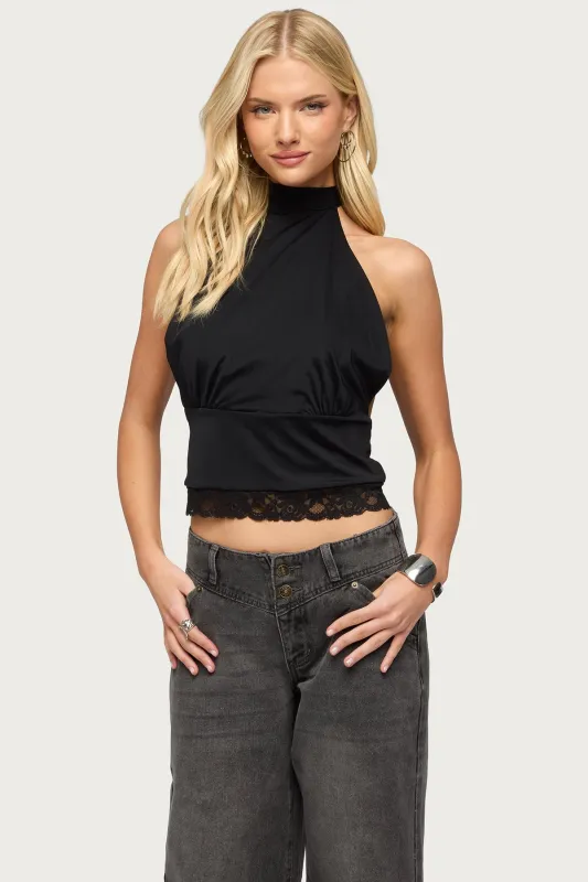 Sandra Lacey High Neck Halter Top made by Edikted