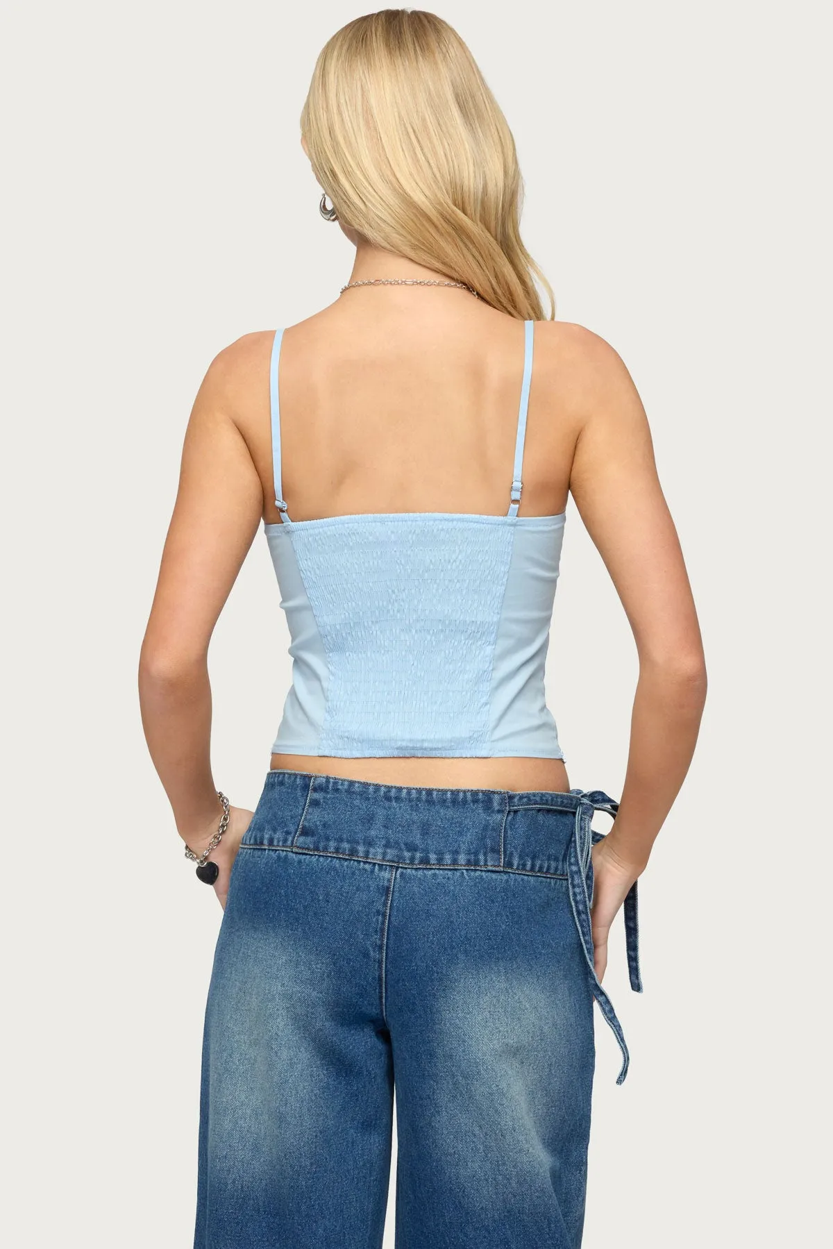 Kerah Ruffle Button Tank Top sold by Edikted product image thumbnail 5