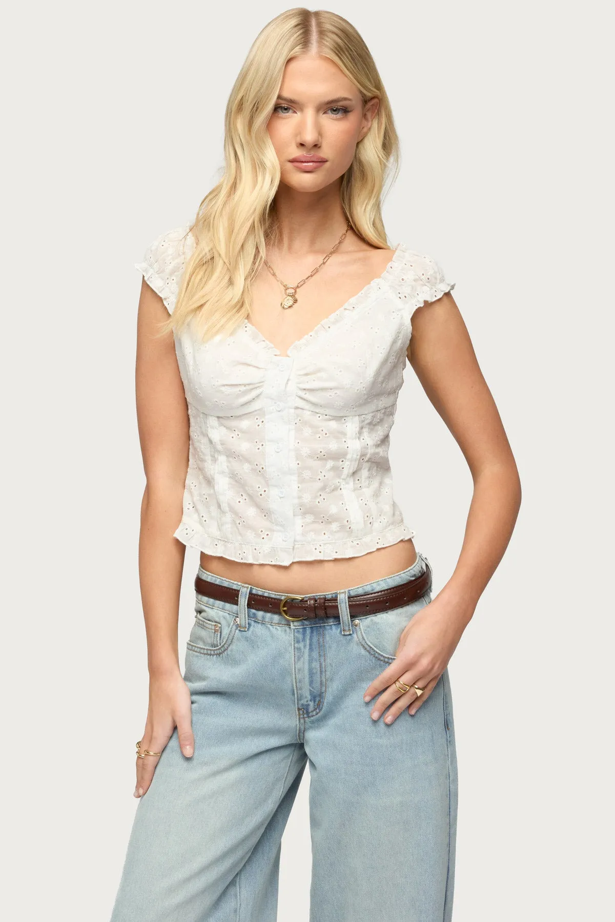 Dolsy Button Up Top sold by Edikted