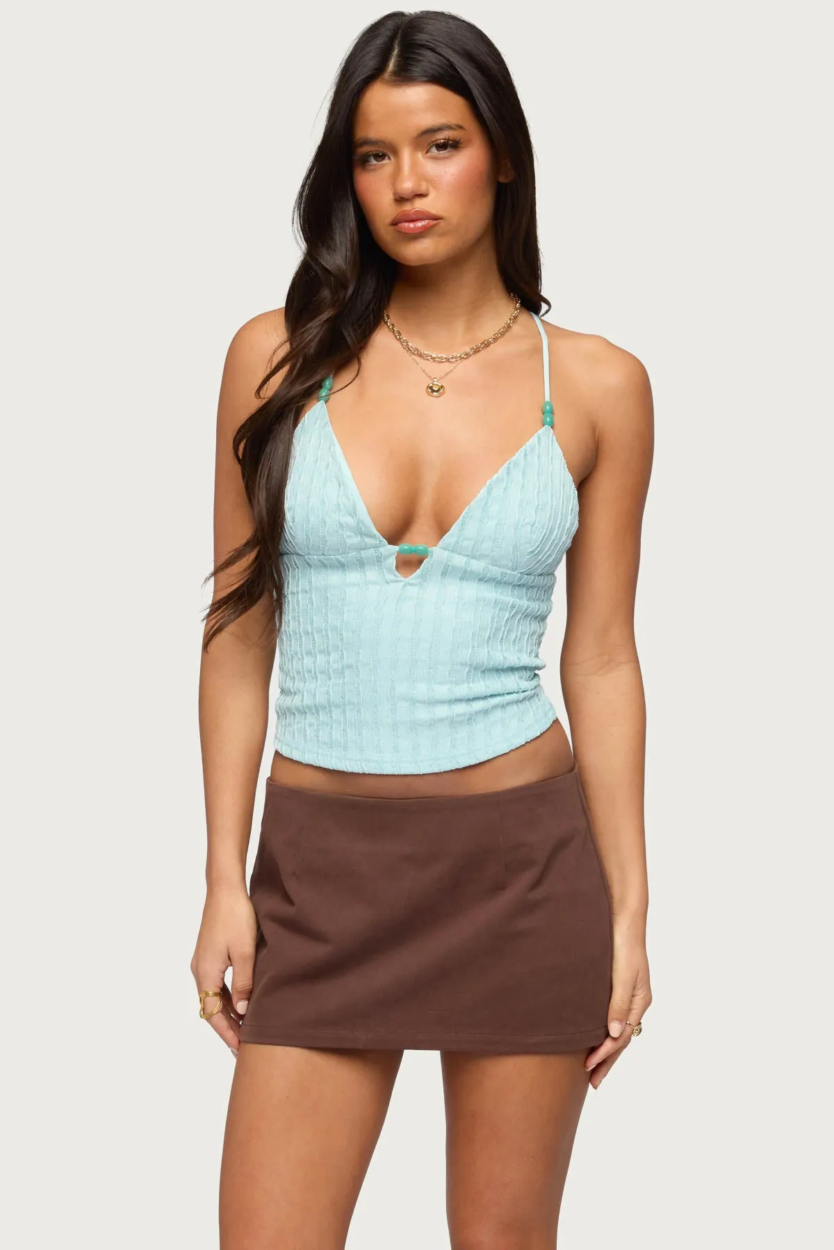Alitah Bead Textured Tank Top sold by Edikted