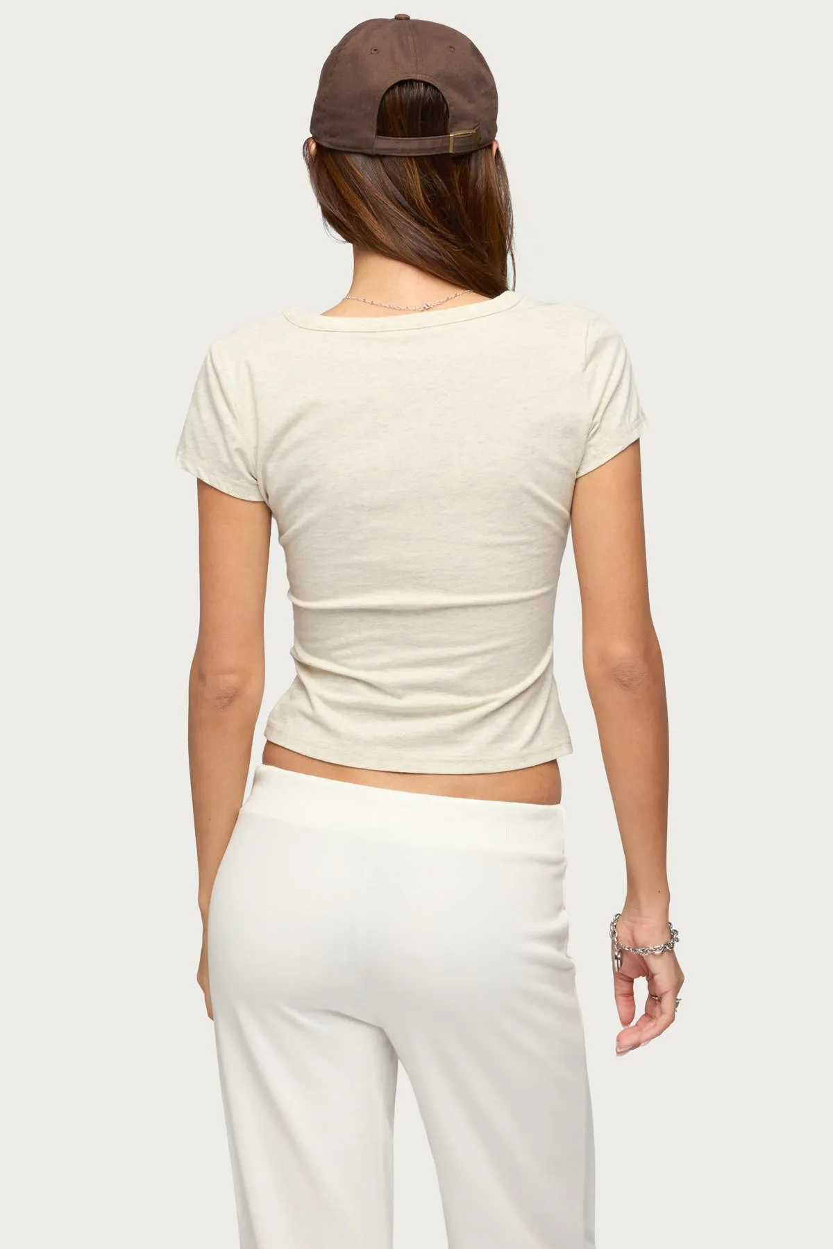 Merinda V Neck T Shirt sold by Edikted product image thumbnail 5