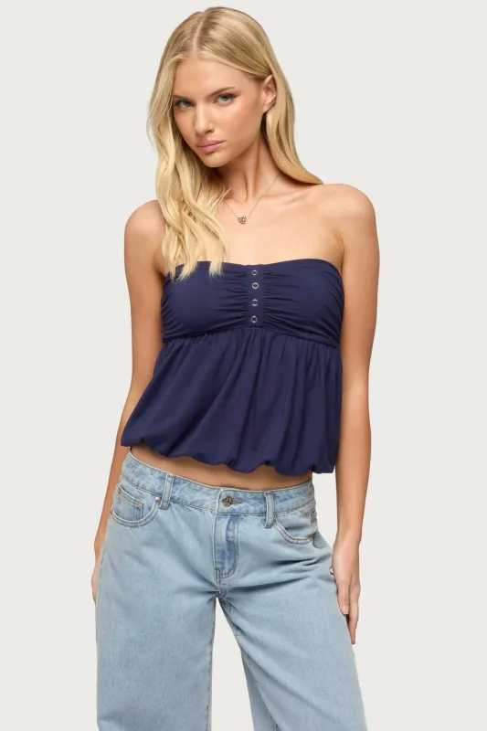 Yury Strapless Bubble Top made by Edikted