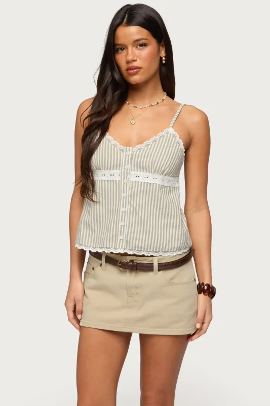 Elodie Lacey Striped Tank Top made by Edikted