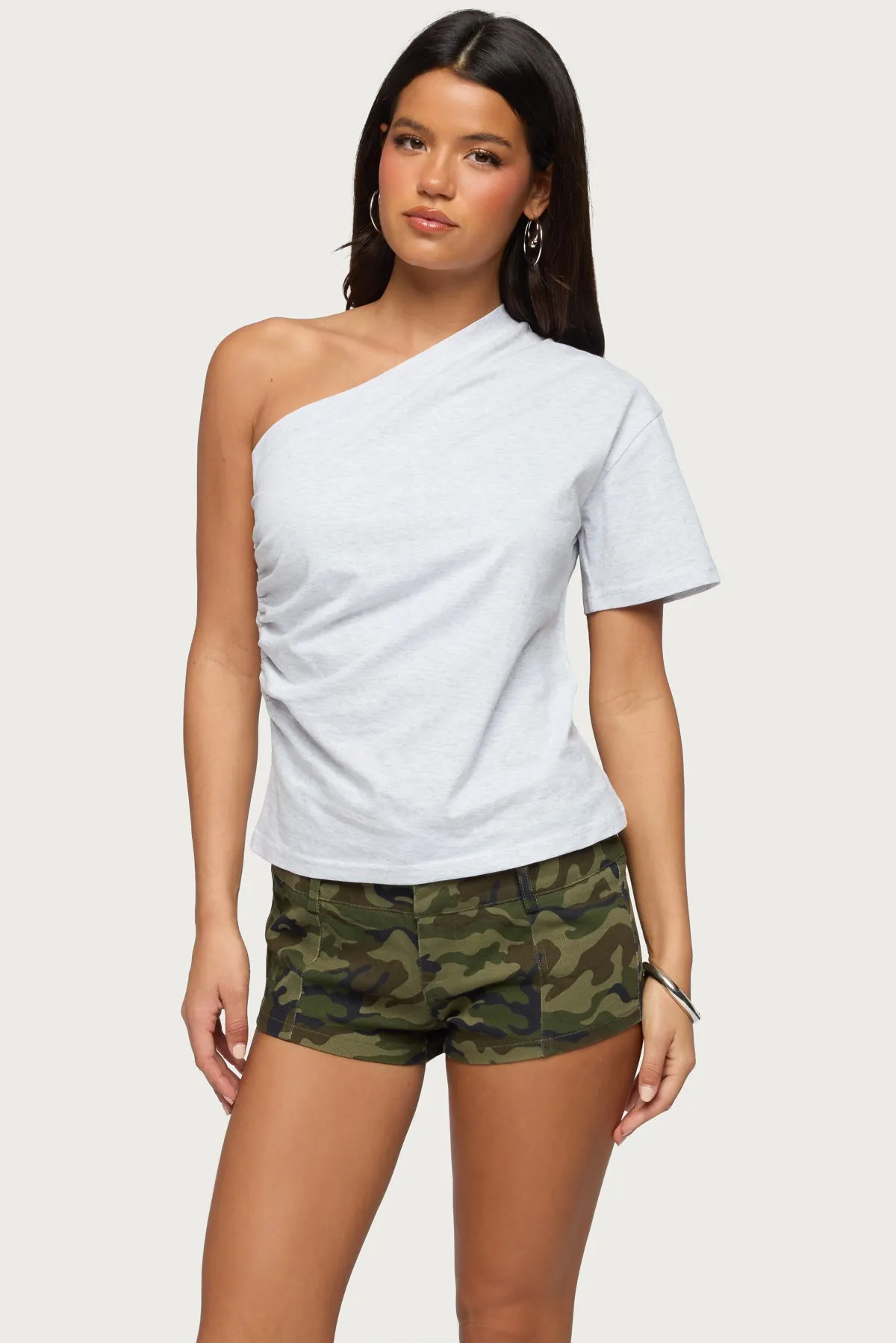 Yurey Gathered One Shoulder Top sold by Edikted