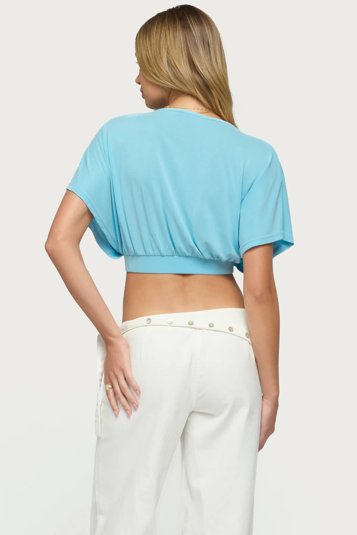 Candela V Neck Crop Top sold by Edikted product image thumbnail 5