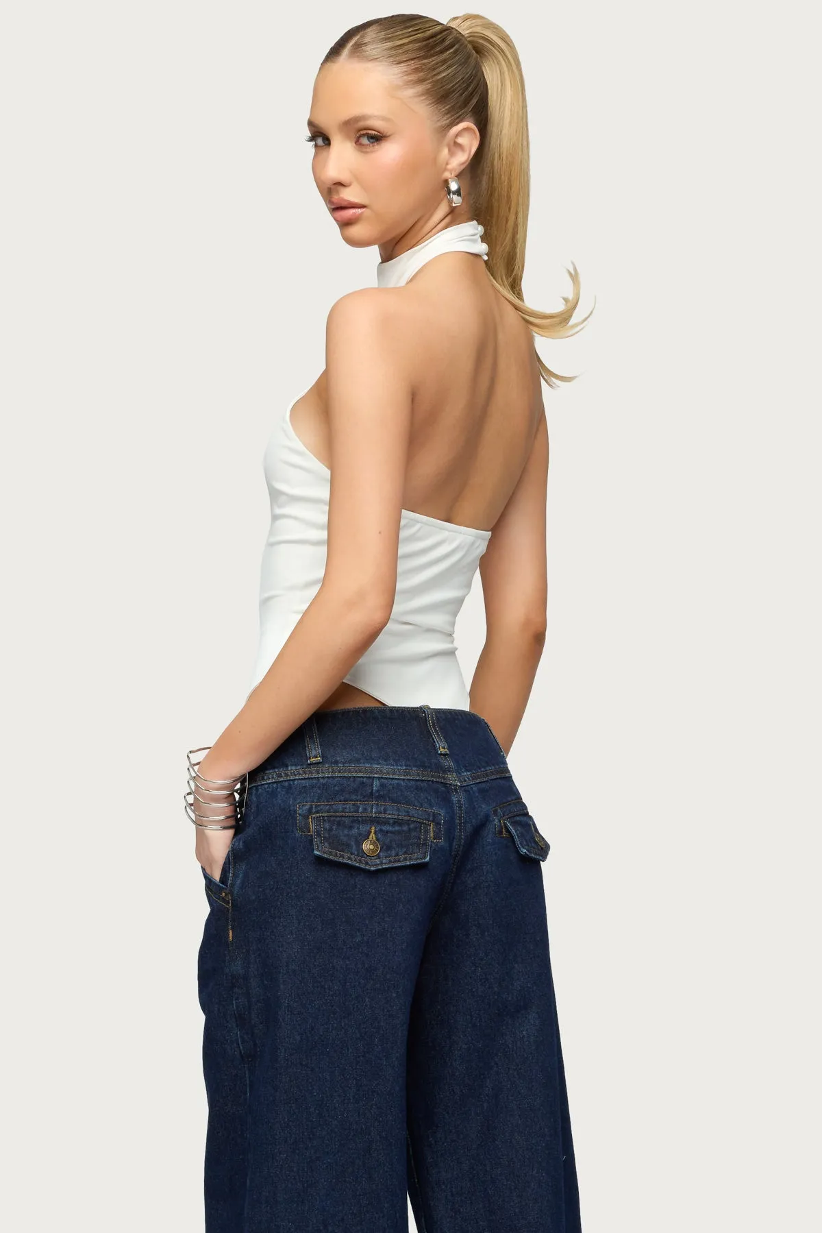 Jimana Halter Neck Bodysuit sold by Edikted product image thumbnail 5