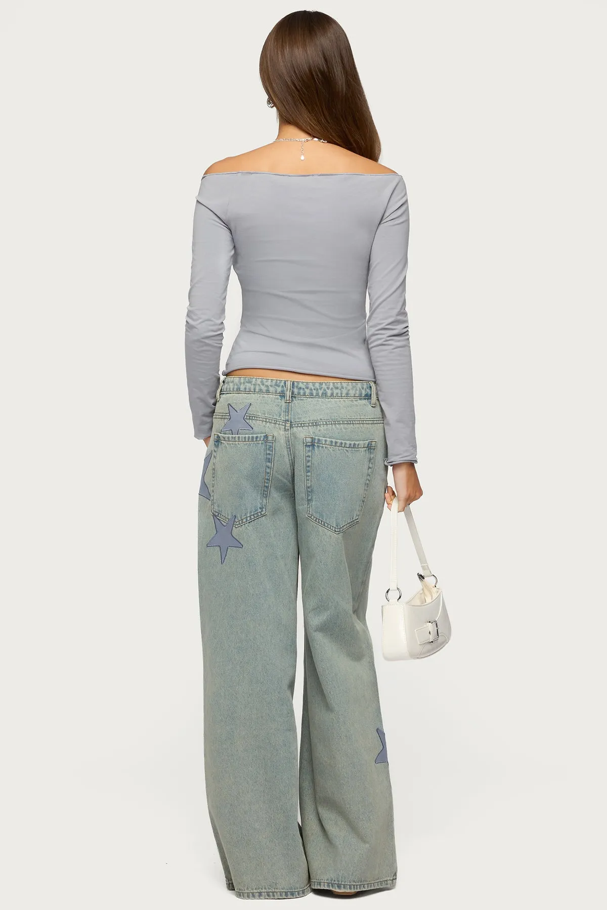 Nattie Off Shoulder V Neck Top sold by Edikted product image thumbnail 5