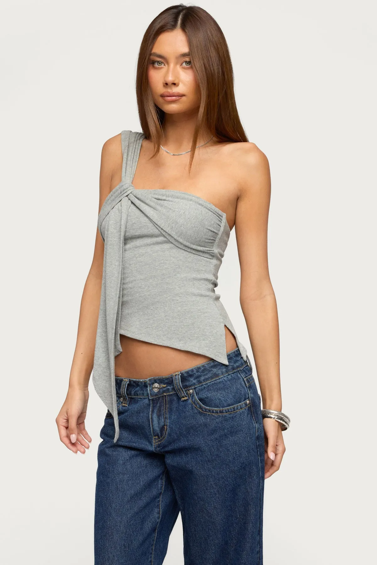 Zoie Draped Tie One Shoulder Top sold by Edikted product image thumbnail 3