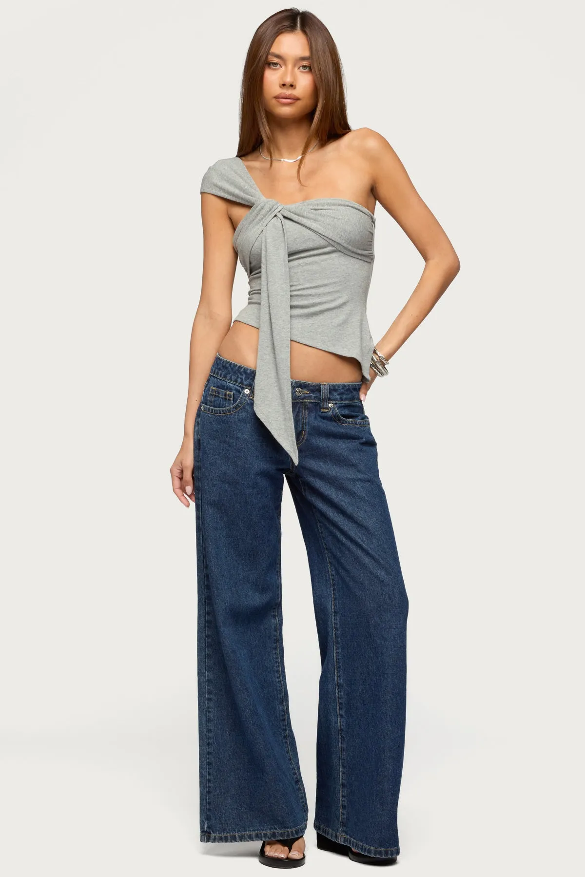 Zoie Draped Tie One Shoulder Top sold by Edikted product image thumbnail 5