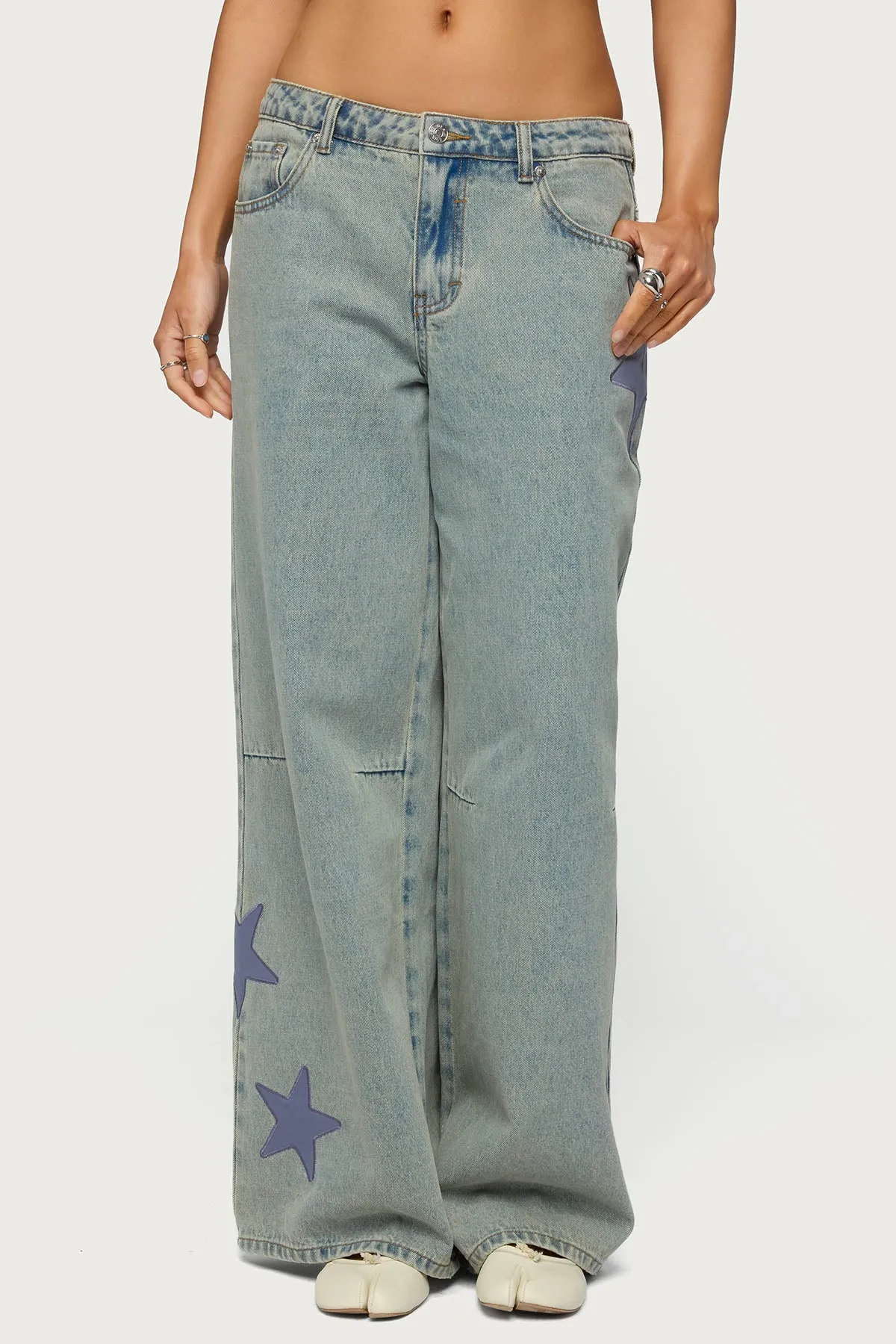 Trish Stars Low Rise Baggy Jeans sold by Edikted product image thumbnail 3