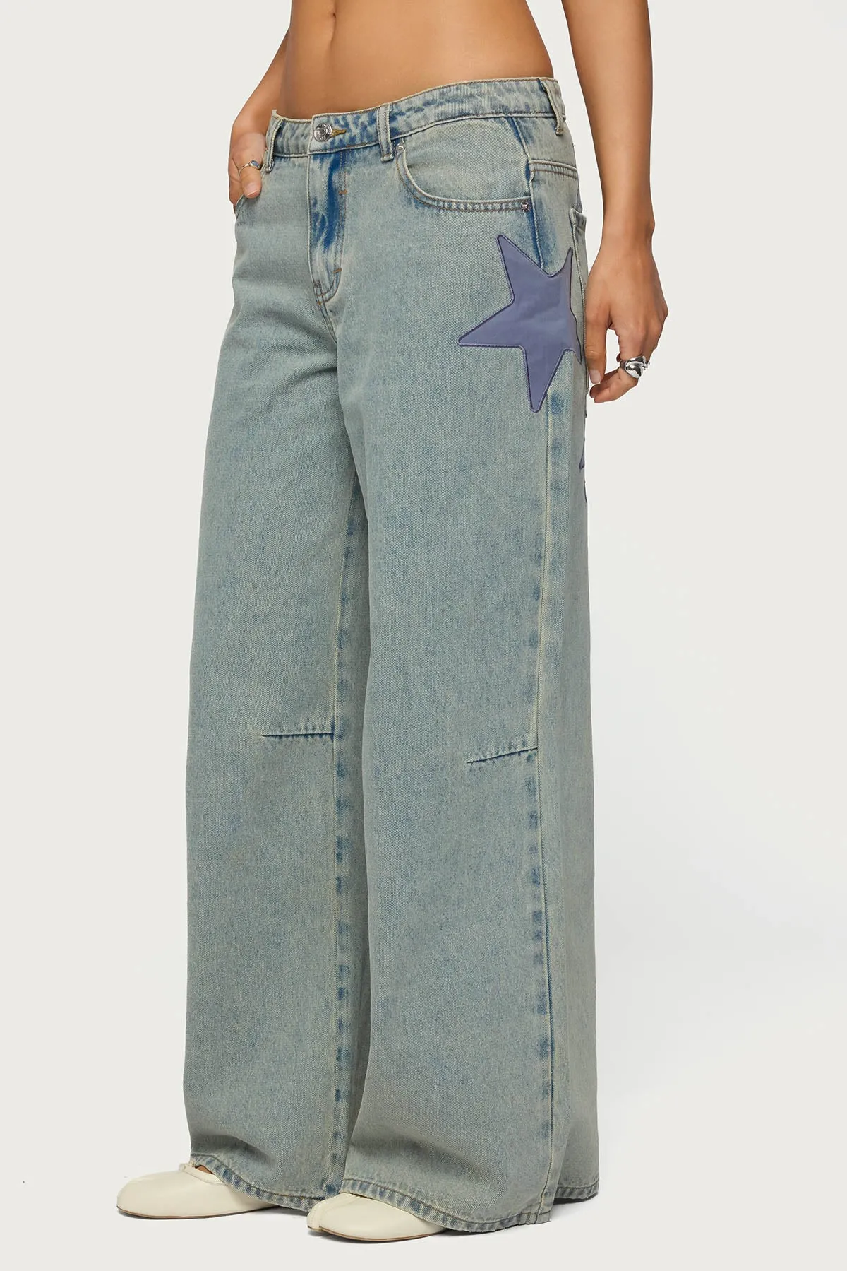 Trish Stars Low Rise Baggy Jeans sold by Edikted product image thumbnail 4