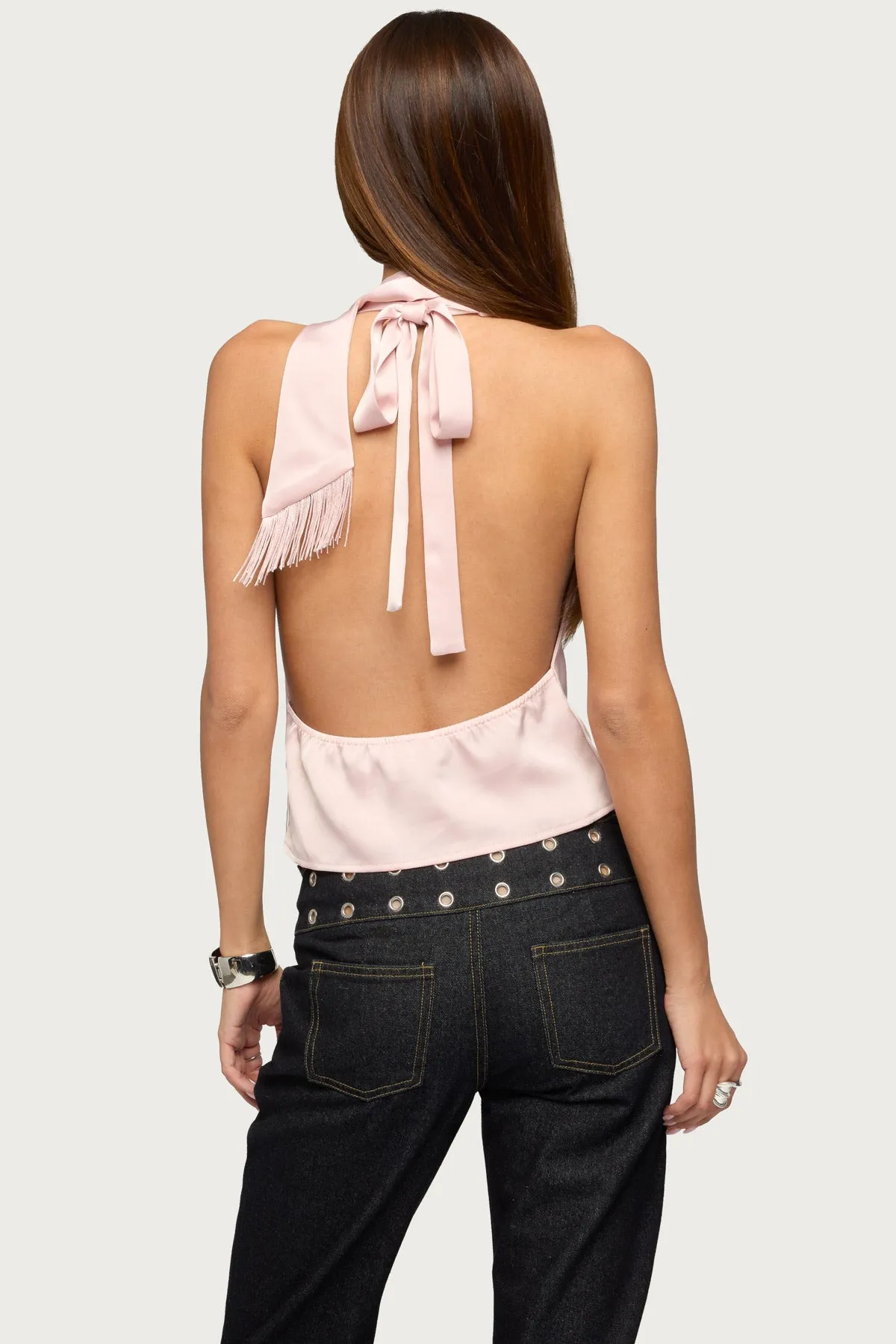 Satin Effect Cowl Neck Scarf Top sold by Edikted product image thumbnail 4