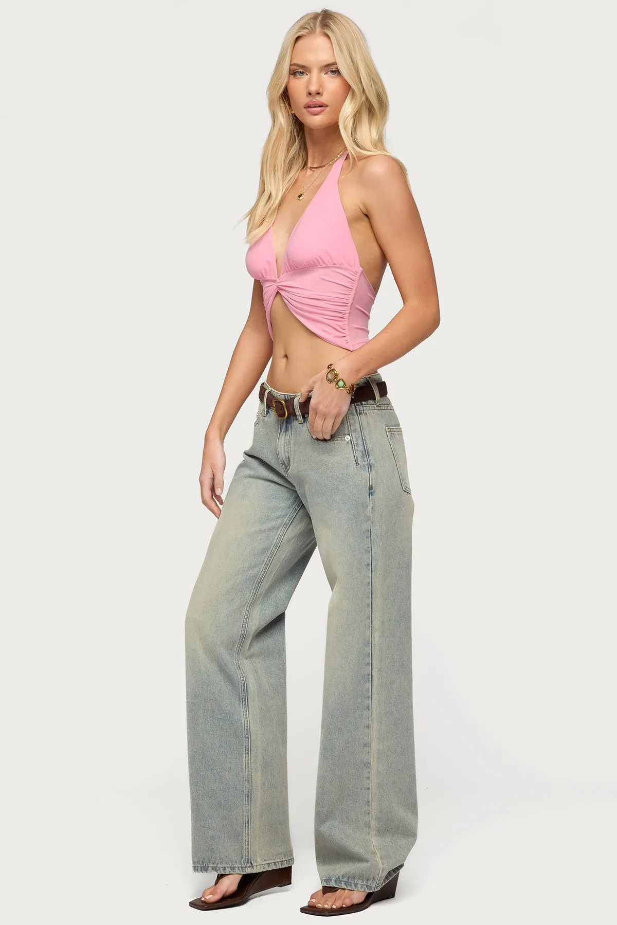 Alani Twisted Cropped Halter Top sold by Edikted product image thumbnail 4
