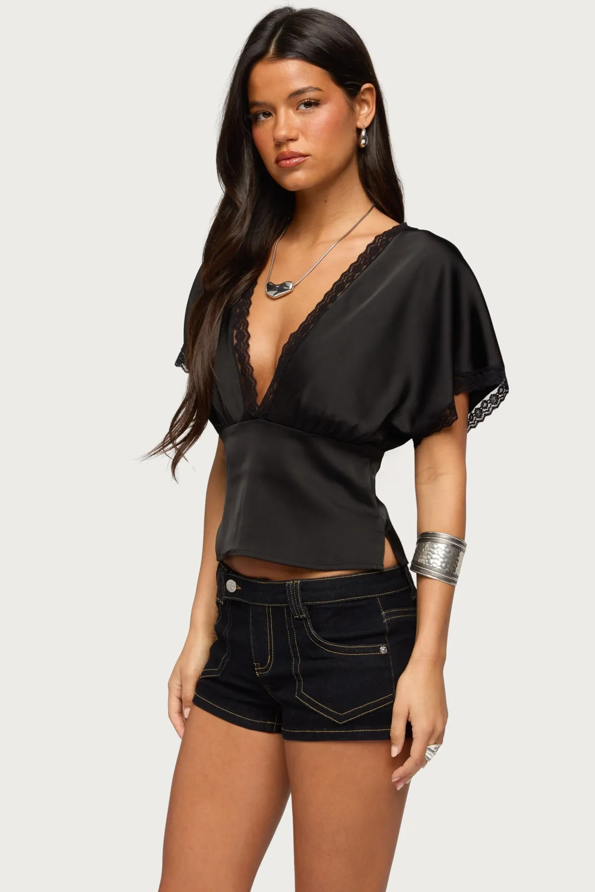 Ihara Lacey Cinched Waist Top sold by Edikted product image thumbnail 3