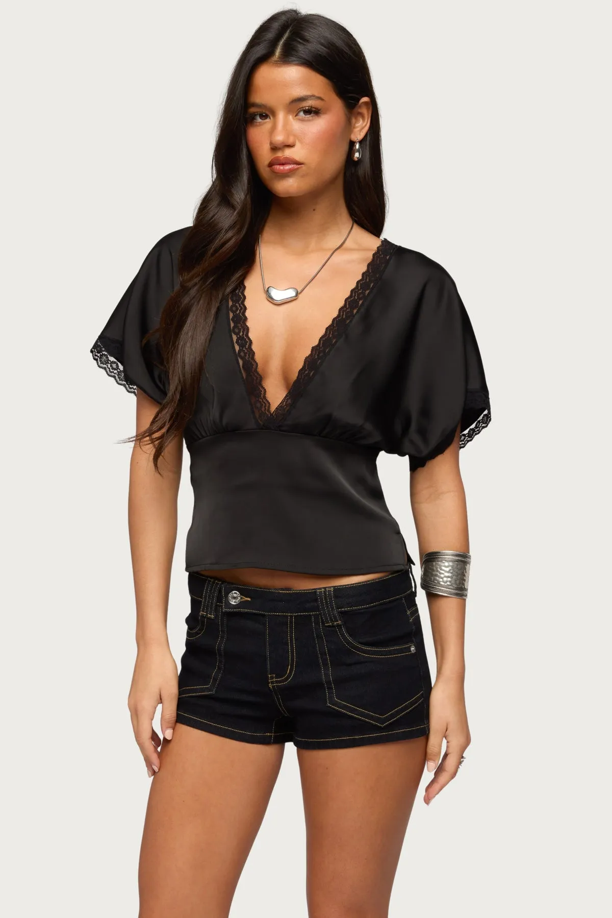 Ihara Lacey Cinched Waist Top sold by Edikted