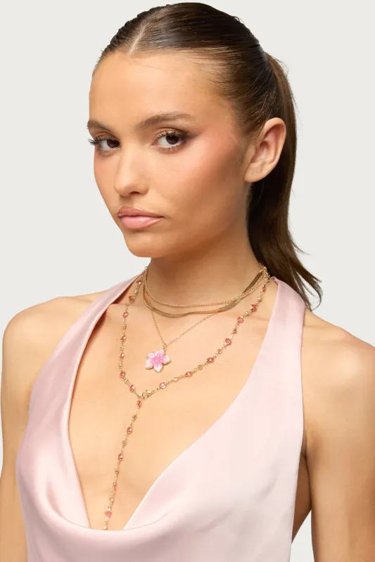 Tropical Flower Necklace Set made by Edikted