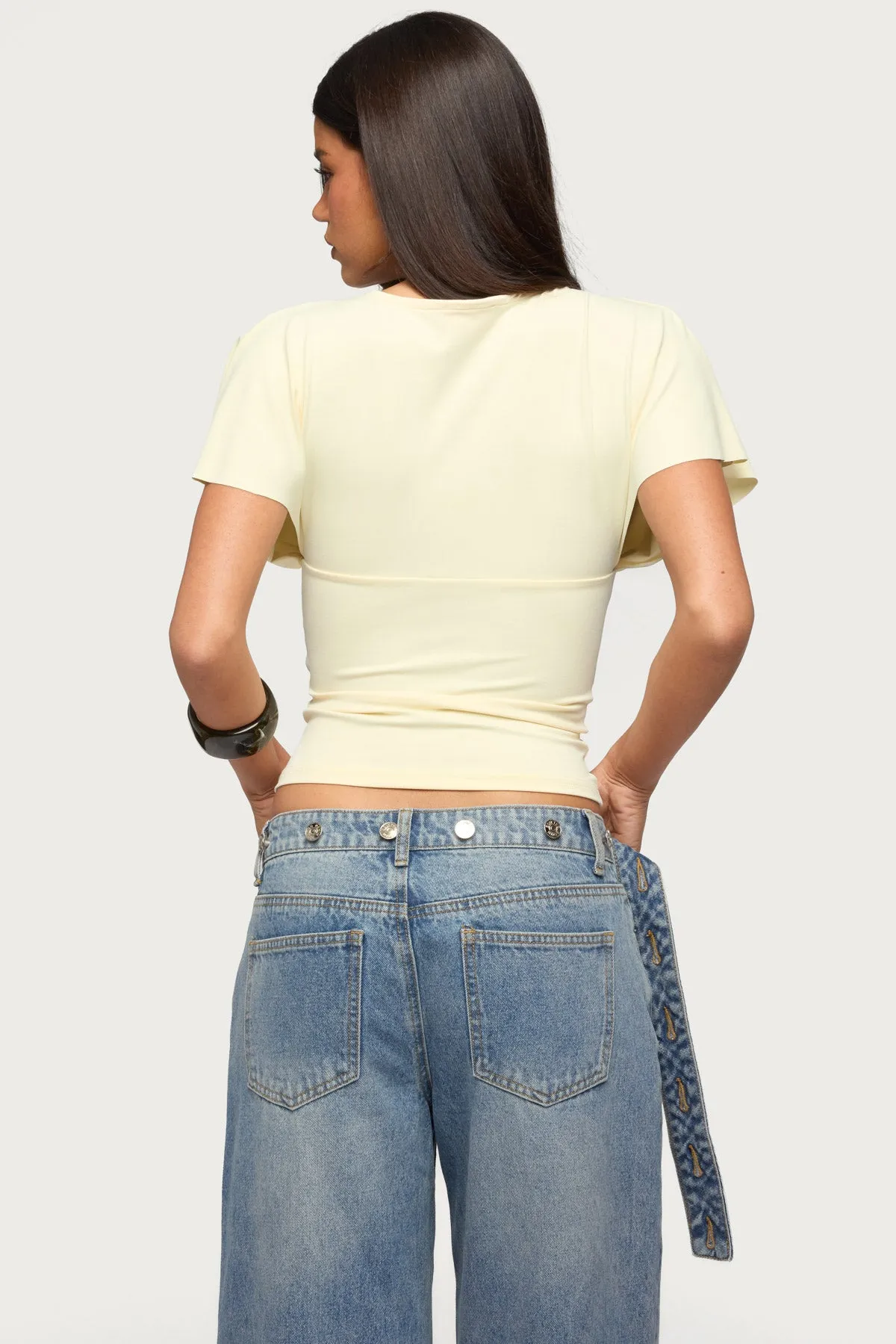 Flutter Plunging V Neck Top sold by Edikted product image thumbnail 5